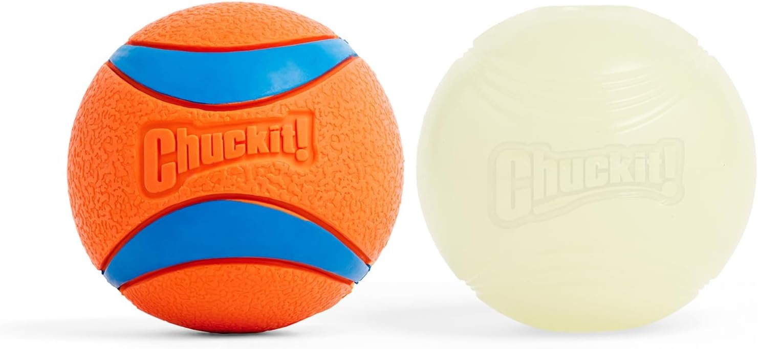 image:imageChuckit Glow in the Dark Bouncy Balls Ball for Dogs Chuckit Dog Toy Max Glow Balls Small 2 Inch Pack of 1Large