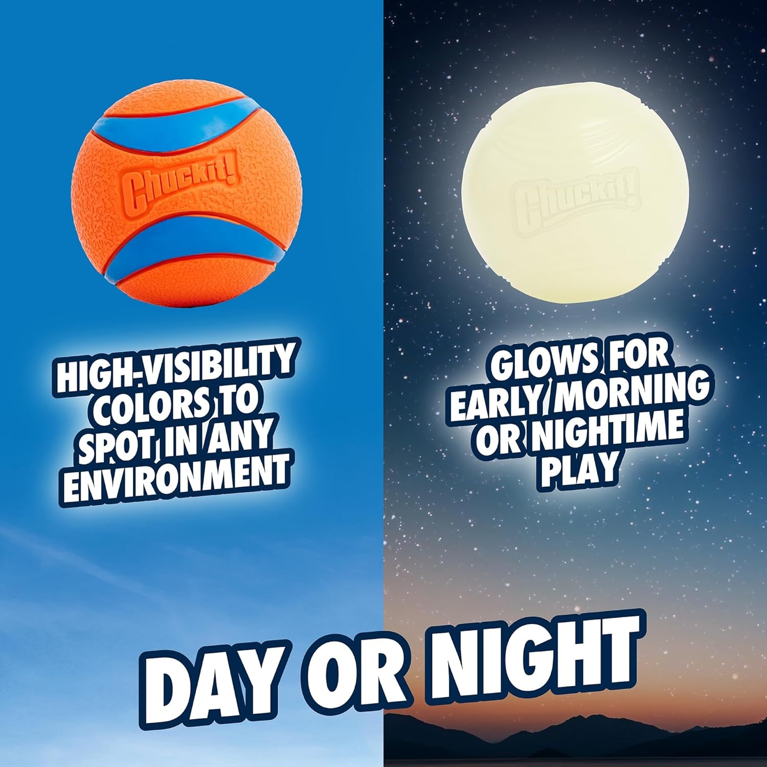 image:imageChuckit Glow in the Dark Bouncy Balls Ball for Dogs Chuckit Dog Toy Max Glow Balls Small 2 Inch Pack of 1Large