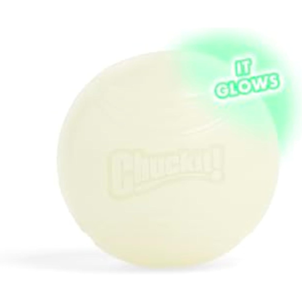 image:imageChuckit Glow in the Dark Bouncy Balls Ball for Dogs Chuckit Dog Toy Max Glow Balls Small 2 Inch Pack of 1Large