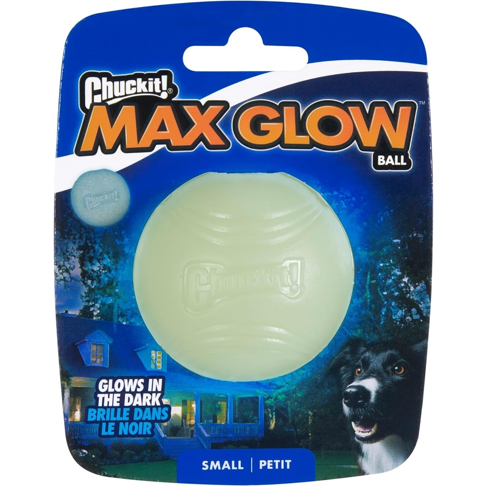 image:imageChuckit Glow in the Dark Bouncy Balls Ball for Dogs Chuckit Dog Toy Max Glow Balls Small 2 Inch Pack of 1Small