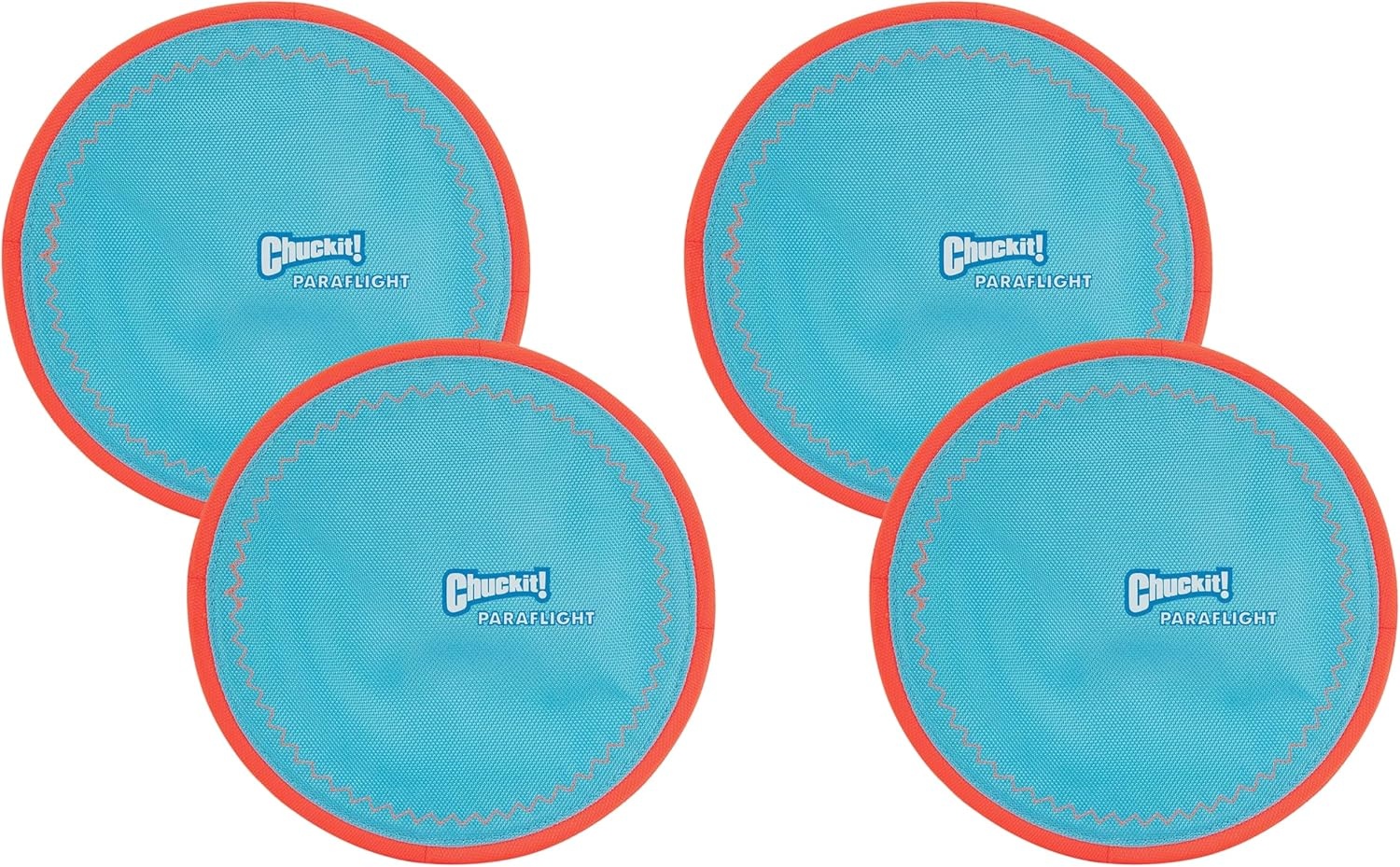 image:imageChuckit Max Glow Paraflight Flying Disc Dog Toy Water Floating Flyer Durable Nylon Construction with Soft Rubber Edges For Medium and Large Dogs Size Large 975 L x 975 W Pack of 1BlueOrange