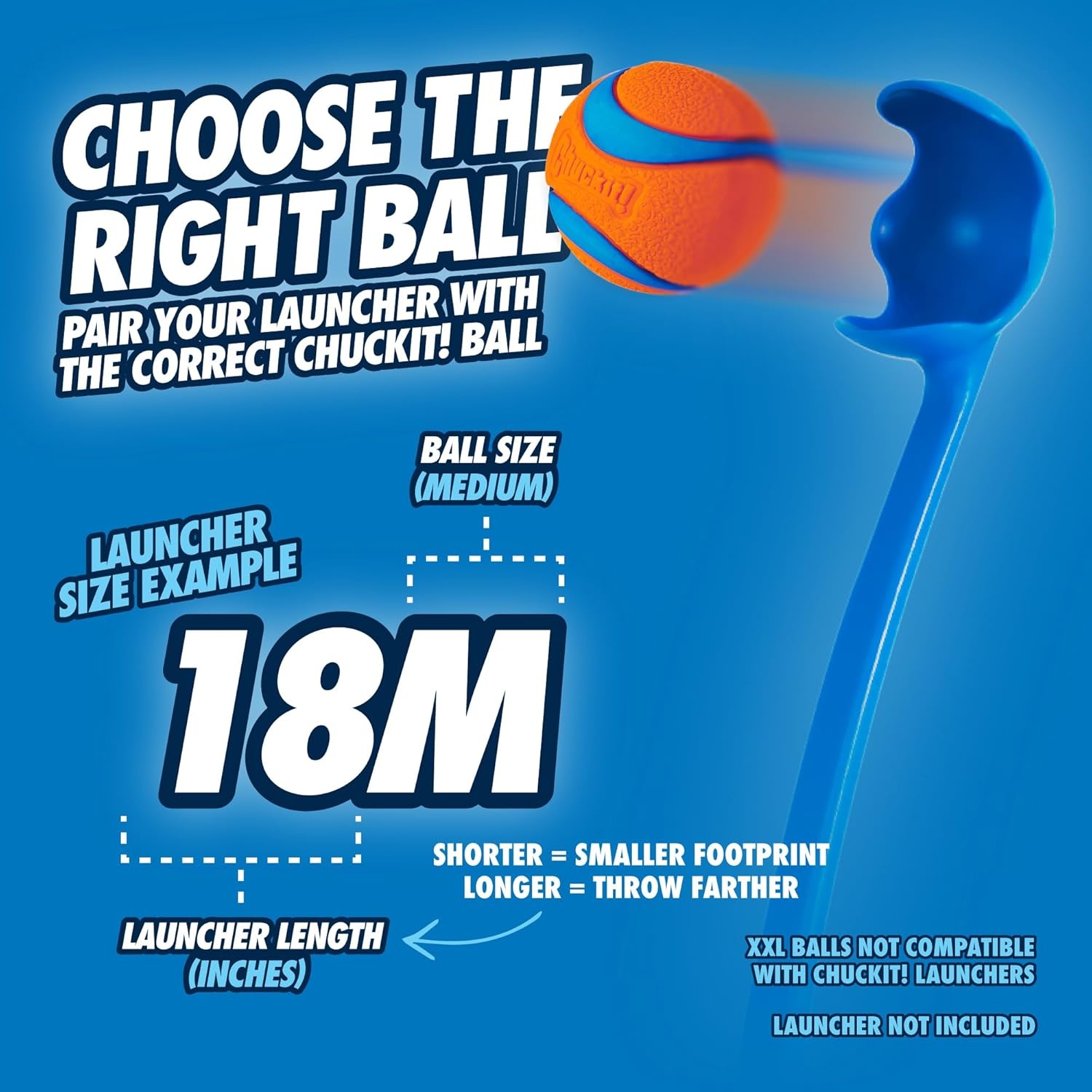 image:imageChuckit Pro Fetch Toy Dog Ball Launcher For Dogs Compatible With Any Medium Chuckit Medium Size 25 Inch Glow Ball18in