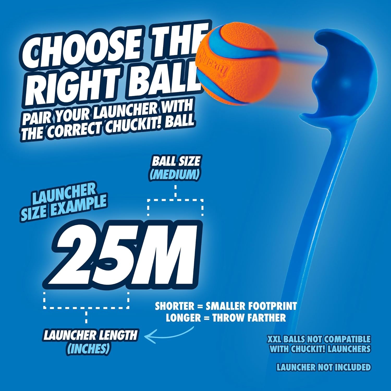 image:imageChuckit Pro Fetch Toy Dog Ball Launcher For Dogs Compatible With Any Medium Chuckit Medium Size 25 Inch Glow Ball25in