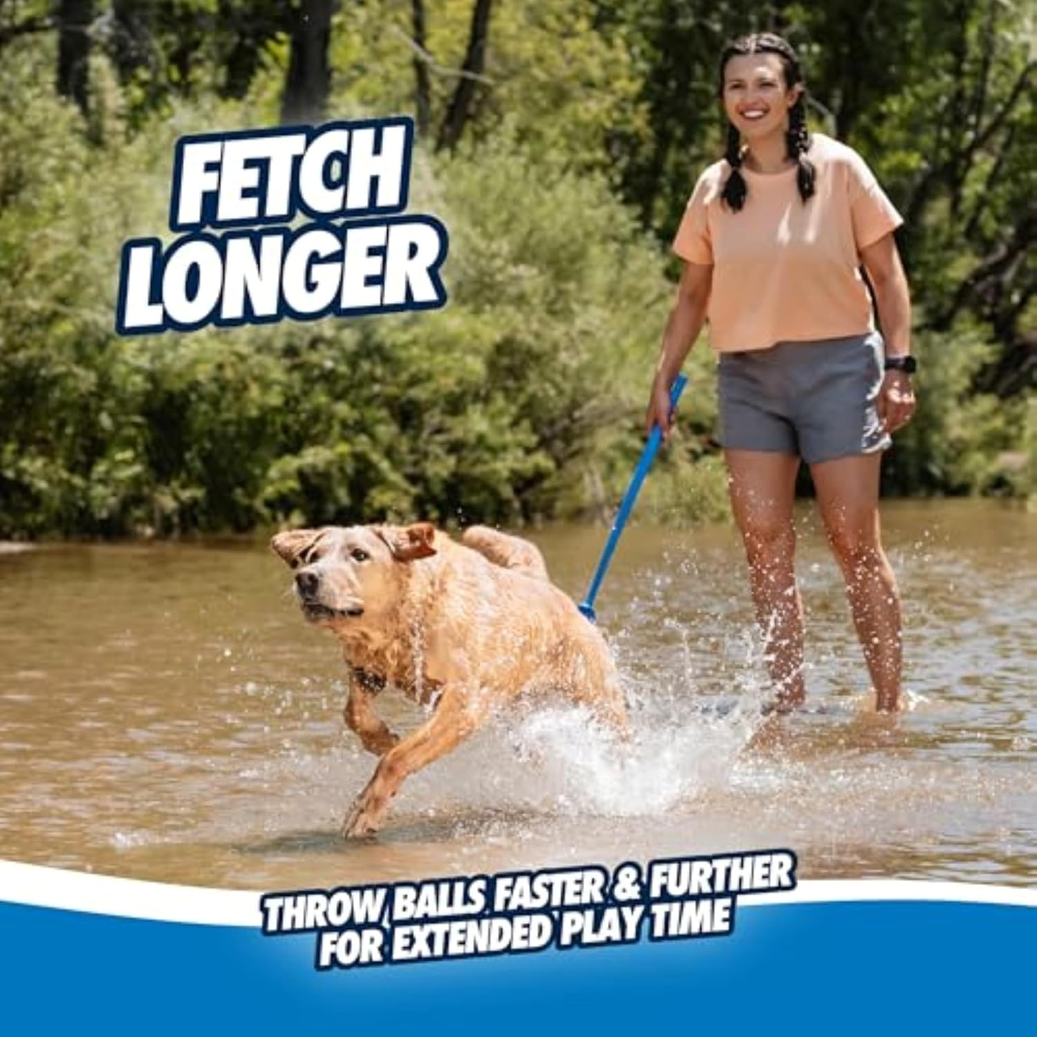image:imageChuckit Dog Ball Launcher Pro 25 with Medium 25 Dog Fetch Ball Thrower For Dogs 2060 Pounds Made in USASport