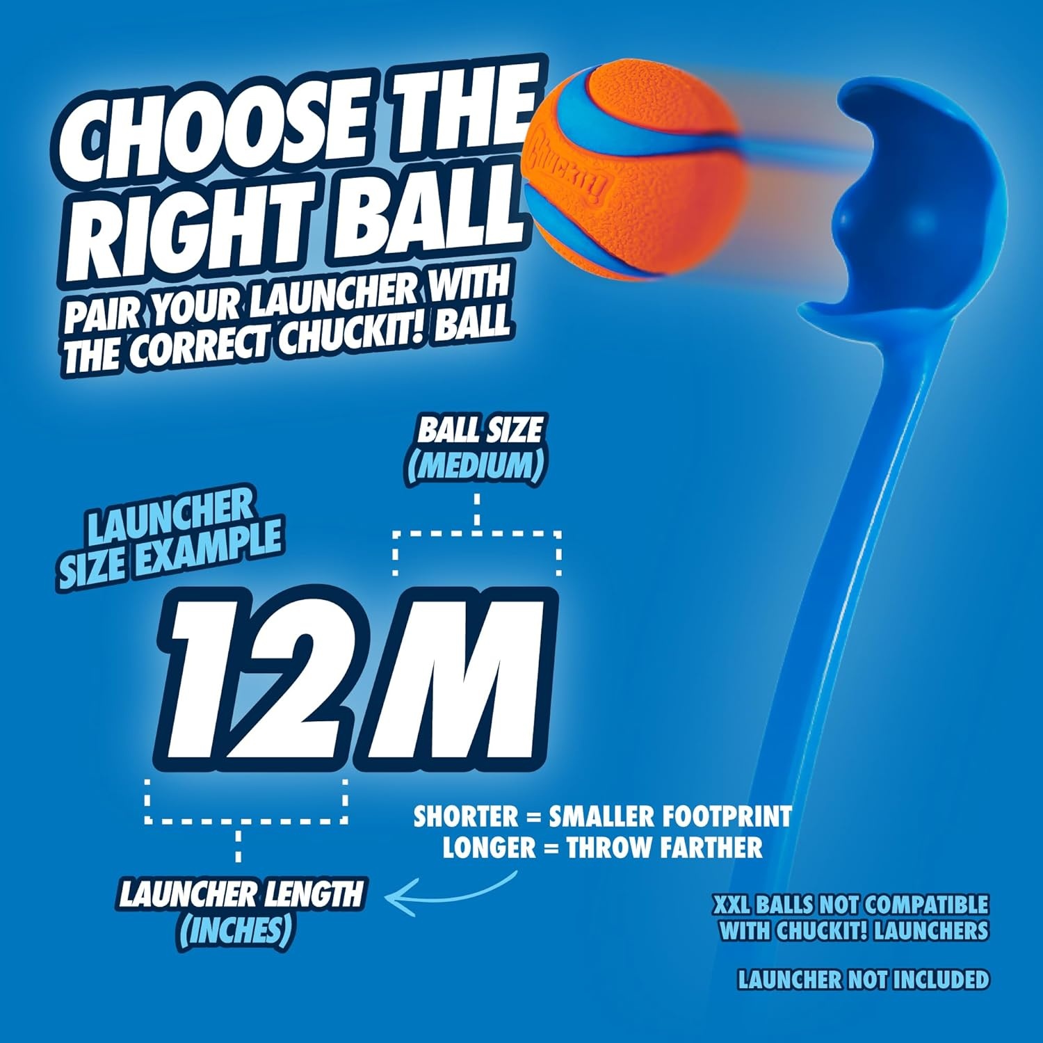 image:imageChuckit Dog Ball Launcher Pro 25 with Medium 25 Dog Fetch Ball Thrower For Dogs 2060 Pounds Made in USASport