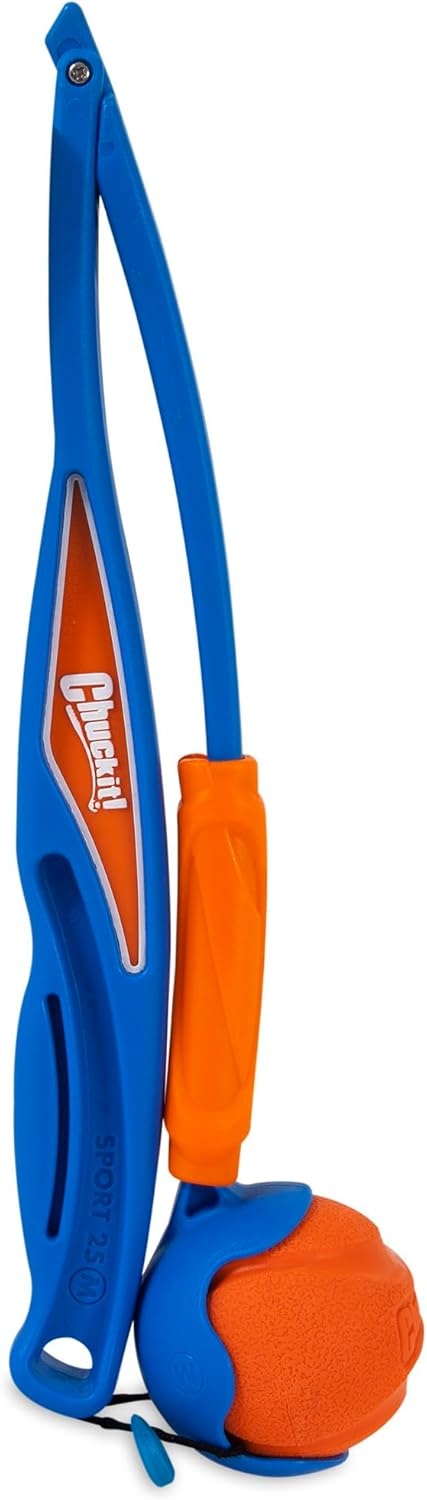 image:imageChuckit Fetch amp Fold 25M Dog Ball Launcher 25 Length Includes Medium Ball 25 For Dogs 2060 Pounds