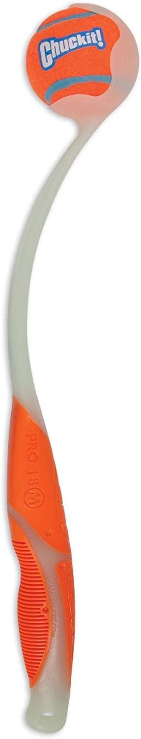 image:imageChuckit Pro 18M Max Glow Dog Ball Launcher 18 Length Includes Medium Regular Ball 25 For Dogs 2060 PoundsMedium 25 Ball
