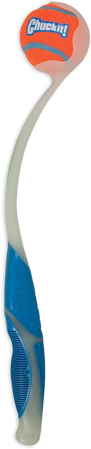image:imageChuckit Pro 18M Max Glow Dog Ball Launcher 18 Length Includes Medium Regular Ball 25 For Dogs 2060 PoundsMedium 25 Ball