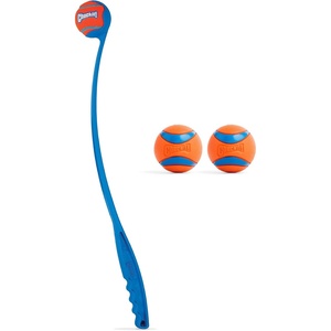 image:imageChuckit Classic 26M Dog Ball Launcher 26 Long Handle Compatible with Medium 25 Balls Pet Fetch Thrower Toys For Dogs 2060 Pounds Made in USA Comes with 1 Medium Ultra DogBallClassic  2pk Ball