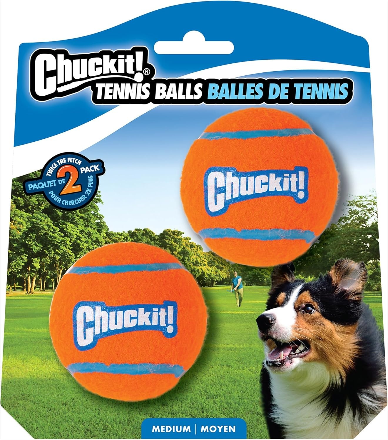 image:imageChuckit Dog Tennis Ball Dog Toy Medium 25 Inch Diameter for dogs 2060 lbs Pack of 2Medium Pack of 2