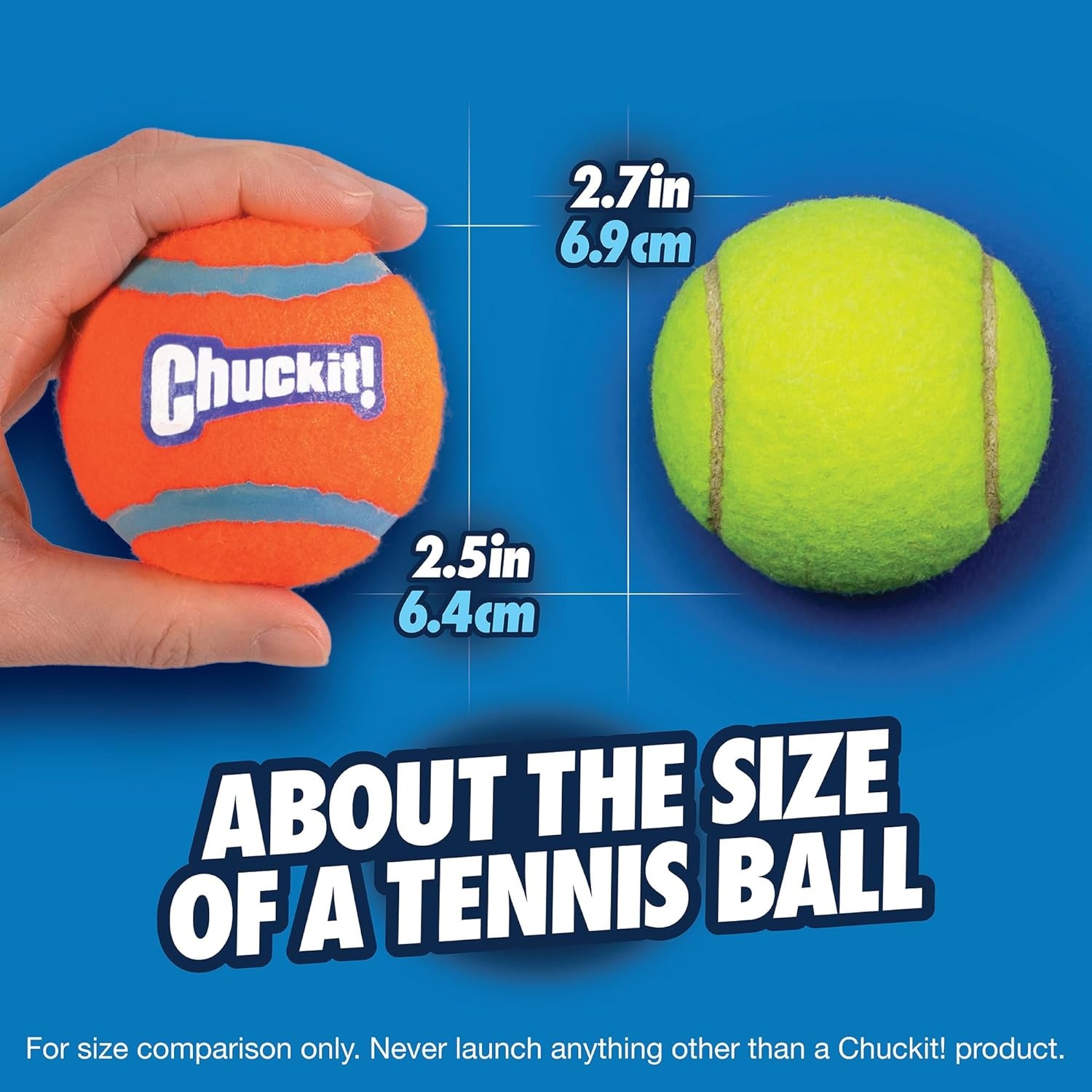 image:imageChuckit Dog Tennis Ball Dog Toy Medium 25 Inch Diameter for dogs 2060 lbs Pack of 2Medium Pack of 4