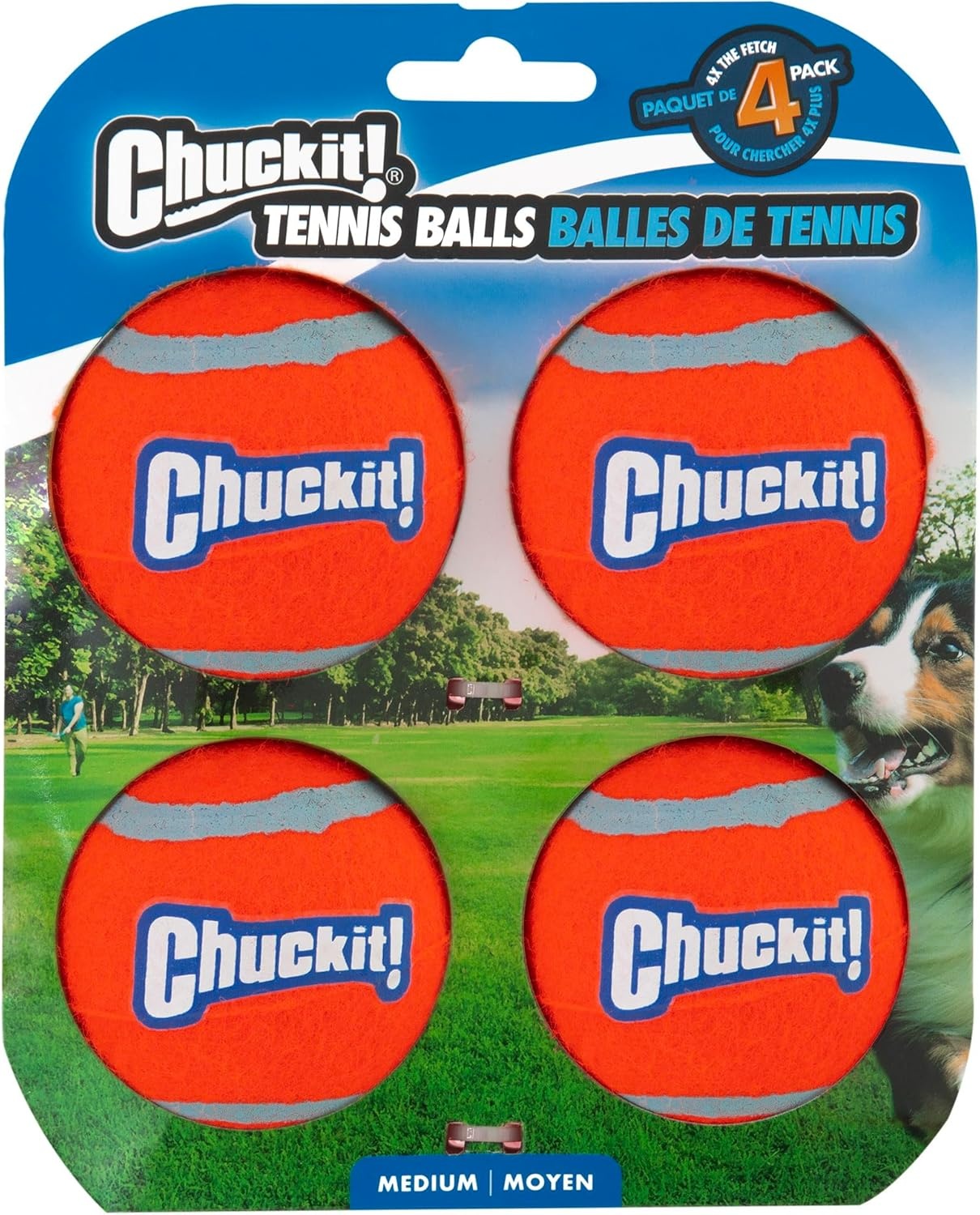 image:imageChuckit Dog Tennis Ball Dog Toy Medium 25 Inch Diameter for dogs 2060 lbs Pack of 2Medium Pack of 4