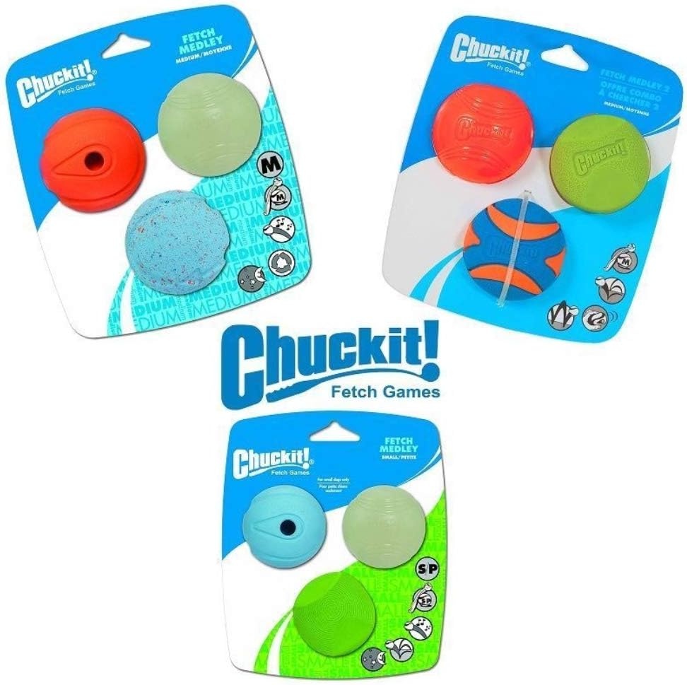 image:imageChuckit Gen 1 Fetch Pack Dog Balls Interactive Dog Toys HighBounce Fetch Ball Floating Ultra and Rugged Balls Durable Size Medium 25inch Diameter Set of 3Medium 25