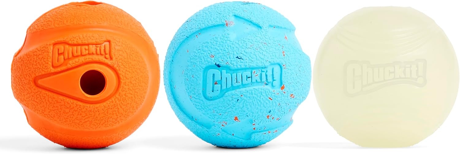 image:imageChuckit Gen 1 Fetch Pack Dog Balls Interactive Dog Toys HighBounce Fetch Ball Floating Ultra and Rugged Balls Durable Size Medium 25inch Diameter Set of 3Medium 25