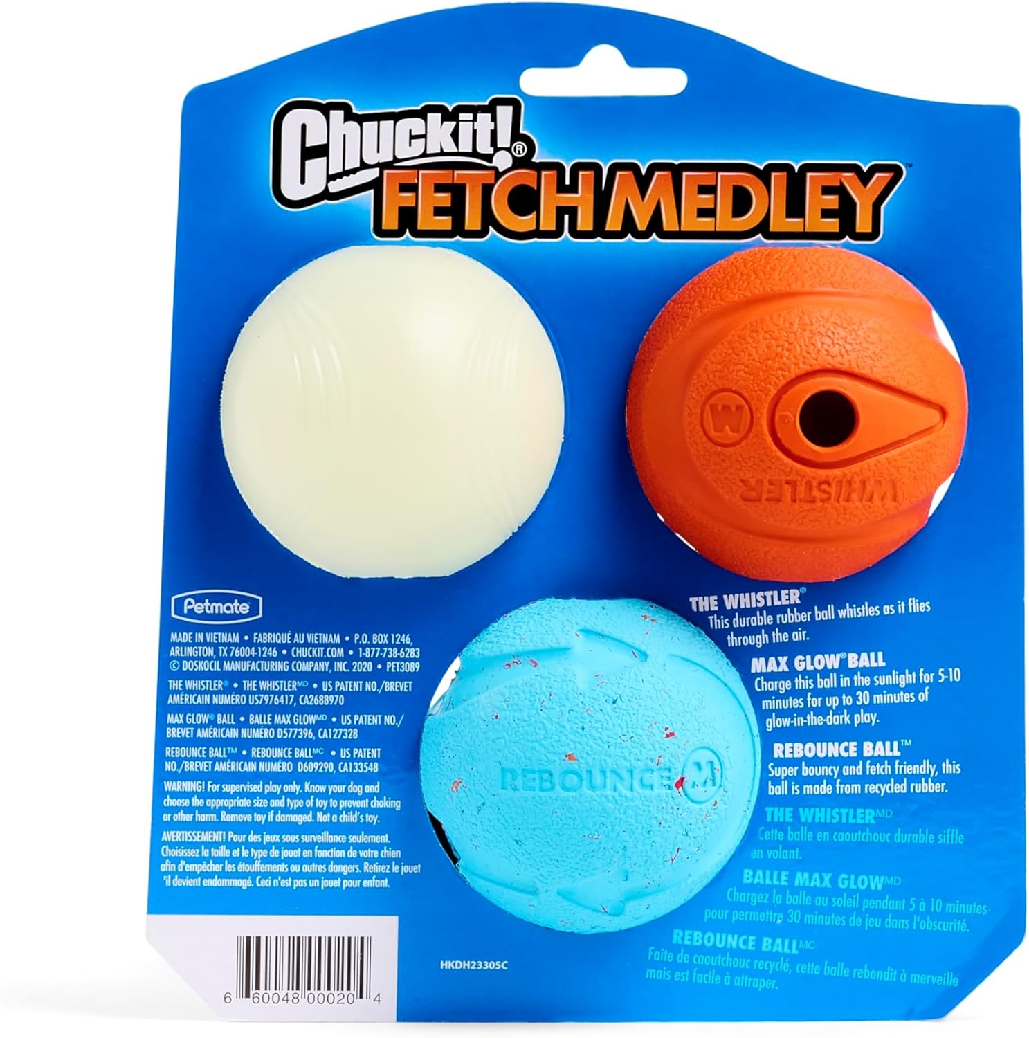 image:imageChuckit Gen 1 Fetch Pack Dog Balls Interactive Dog Toys HighBounce Fetch Ball Floating Ultra and Rugged Balls Durable Size Medium 25inch Diameter Set of 3Medium 25