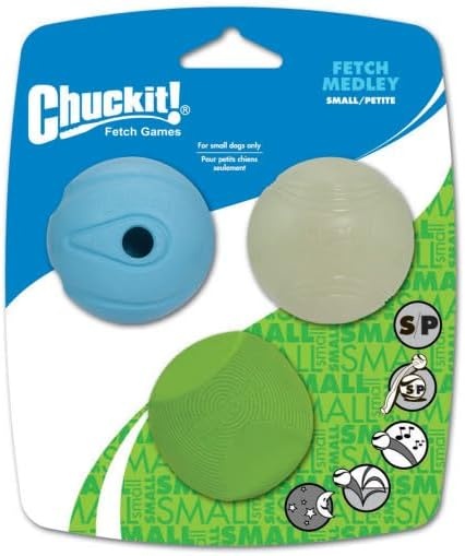 image:imageChuckit Gen 1 Fetch Pack Dog Balls Interactive Dog Toys HighBounce Fetch Ball Floating Ultra and Rugged Balls Durable Size Medium 25inch Diameter Set of 3Small 2