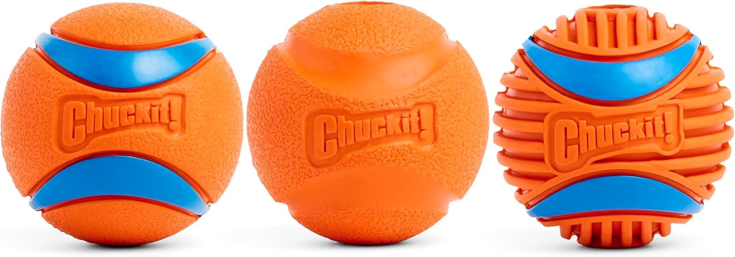 image:imageChuckit Gen 1 Fetch Pack Dog Balls Interactive Dog Toys HighBounce Fetch Ball Floating Ultra and Rugged Balls Durable Size Medium 25inch Diameter Set of 3Medium 25 Pack of 12