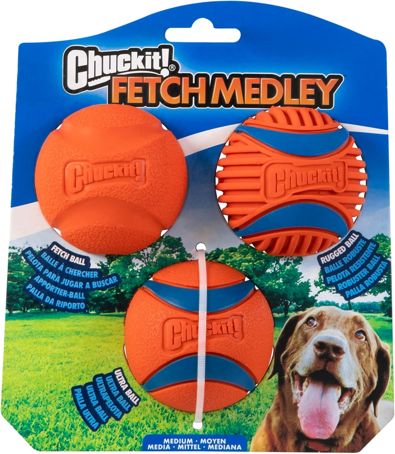 image:imageChuckit Gen 1 Fetch Pack Dog Balls Interactive Dog Toys HighBounce Fetch Ball Floating Ultra and Rugged Balls Durable Size Medium 25inch Diameter Set of 3Medium 25