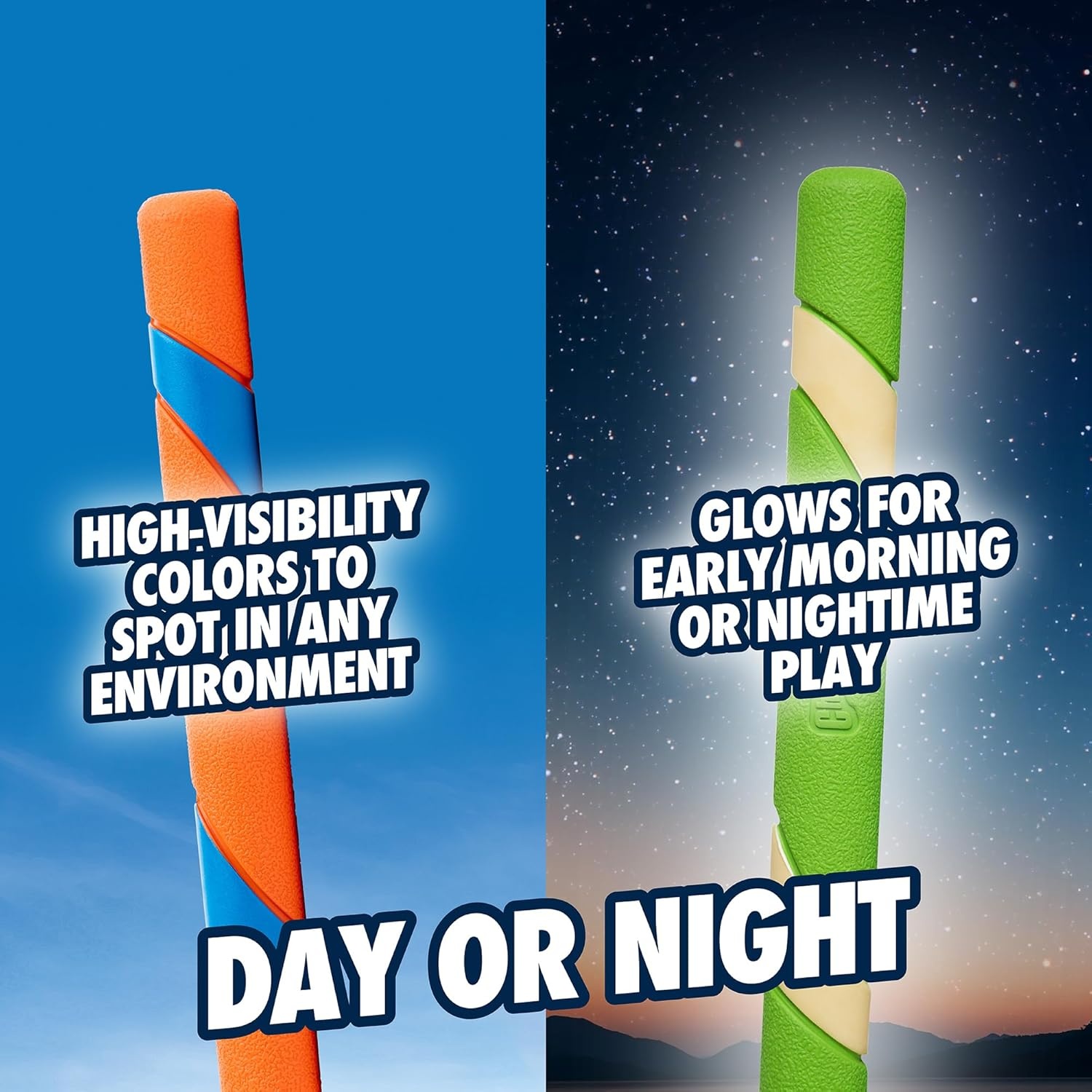image:imageChuckit Max Glow Ultra Fetch Stick Outdoor Dog Toy 12 Inches for All Breed SizesDay n Night