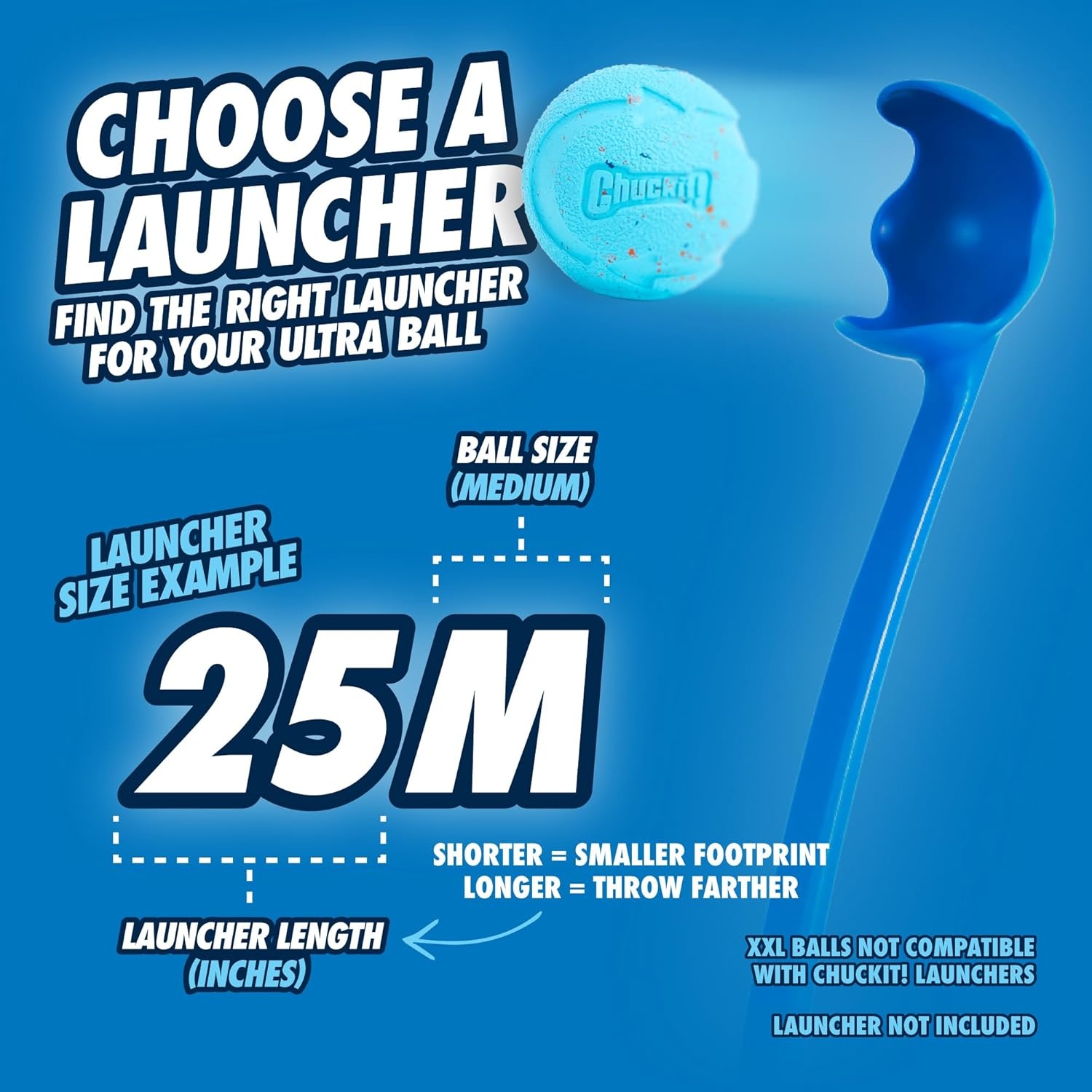 image:imageChuckit Rebounce Ball Dog Toy Bouncy Fetch Balls for Dogs 2060 lbs Made from Durable Rubber Outdoor Pet Toys Size Medium 25inch Diameter Pack of 2 BlueMedium