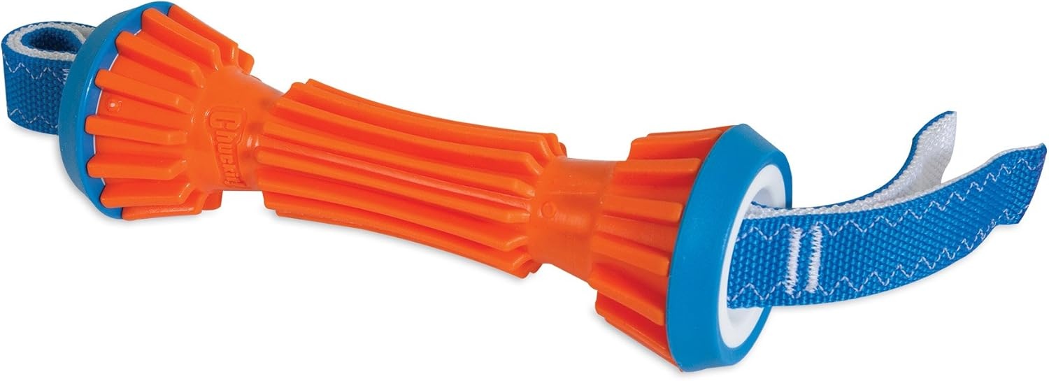 image:imageChuckit Rugged Bumper Dog Toy Fetch Stick with TPR Ridges for Easy Grip Medium TugofWar Toy for Medium Dogs Floats in Water 135 Orange and Blue not recommended for Aggressive ChewersMulticolored