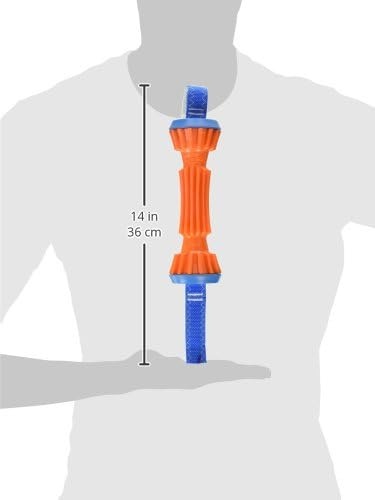image:imageChuckit Rugged Bumper Dog Toy Fetch Stick with TPR Ridges for Easy Grip Medium TugofWar Toy for Medium Dogs Floats in Water 135 Orange and Blue not recommended for Aggressive ChewersMulticolored