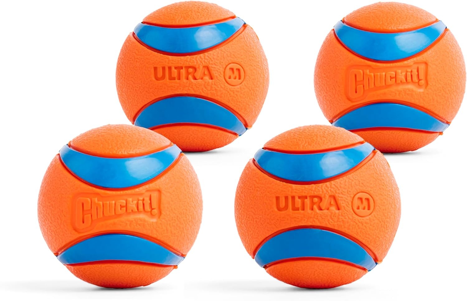 image:imageChuckit Ultra Ball Dog Toy Medium Bouncy Fetch Balls For Dogs 2060 lbs Made from Durable Rubber Floating Water Pet Toys Size Medium 25inch Diameter Pack of 4Medium