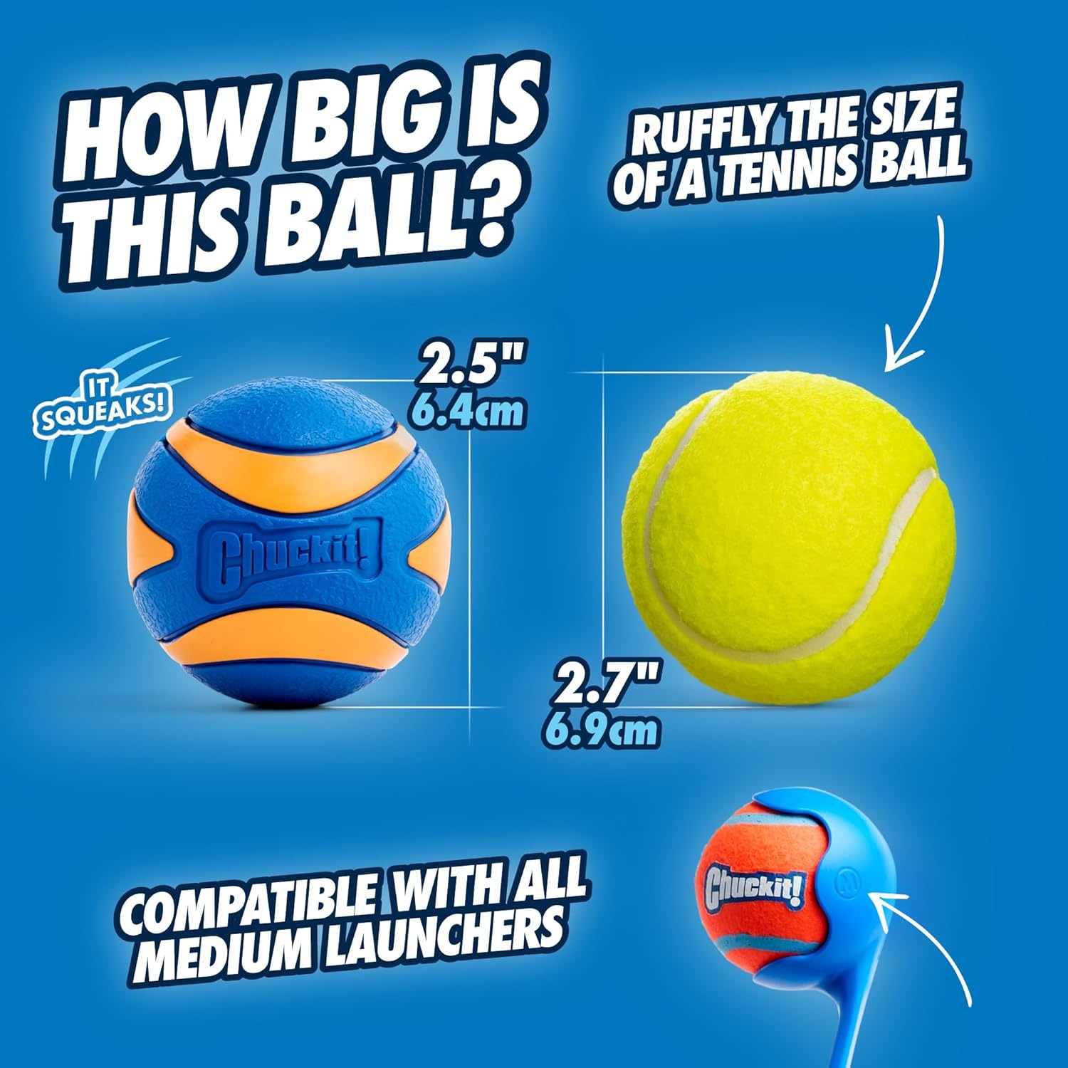 image:imageChuckit Ultra Ball Dog Toy Medium Bouncy Fetch Balls For Dogs 2060 lbs Made from Durable Rubber Floating Water Pet Toys Size Medium 25inch Diameter Pack of 4Medium
