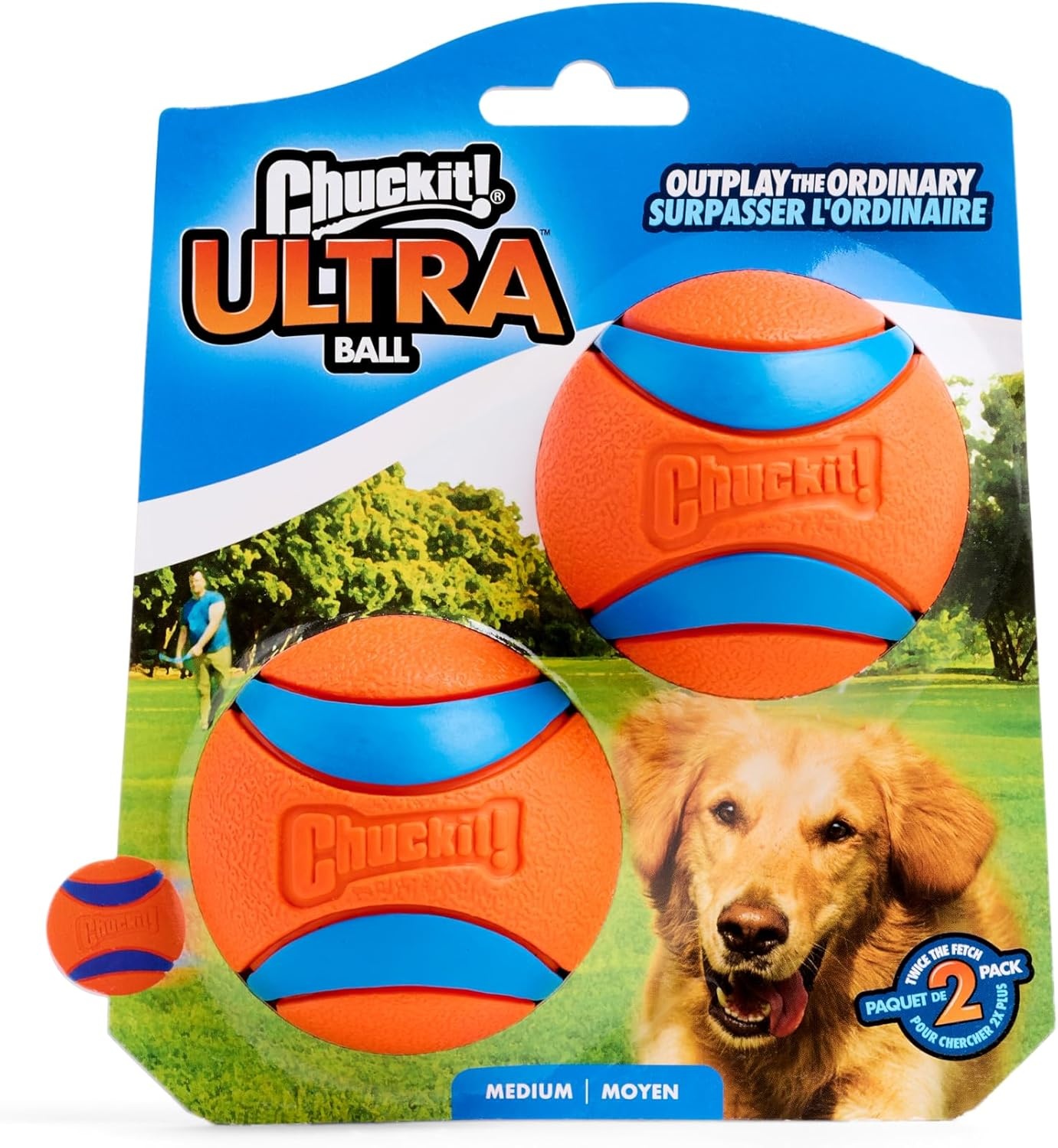 image:imageChuckit Ultra Ball Dog Toy Medium Bouncy Fetch Balls For Dogs 2060 lbs Made from Durable Rubber Floating Water Pet Toys Size Medium 25inch Diameter Pack of 4Medium Pack of 6