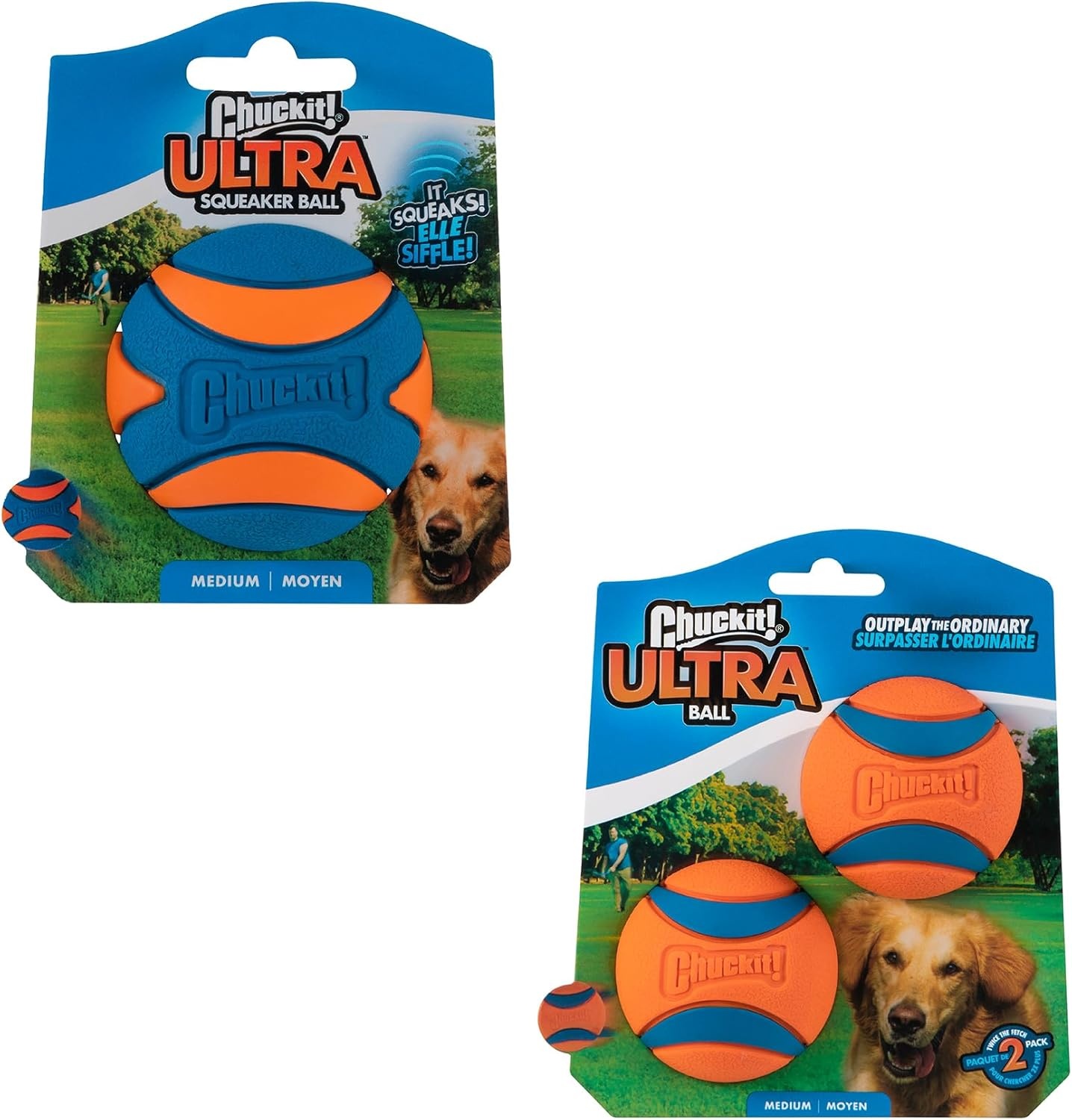 image:imageChuckit Ultra Ball Dog Toy Medium Bouncy Fetch Balls For Dogs 2060 lbs Made from Durable Rubber Floating Water Pet Toys Size Medium 25inch Diameter Pack of 4Medium