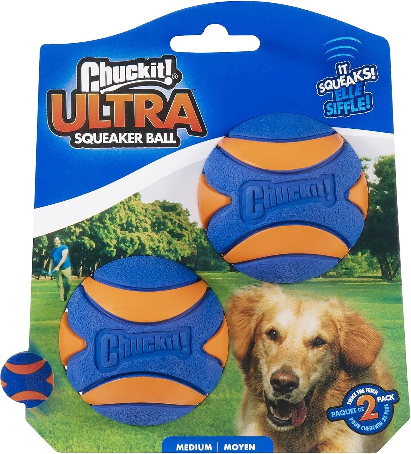 image:imageChuckit Ultra Ball Dog Toy Medium Bouncy Fetch Balls For Dogs 2060 lbs Made from Durable Rubber Floating Water Pet Toys Size Medium 25inch Diameter Pack of 4Medium Pack of 12