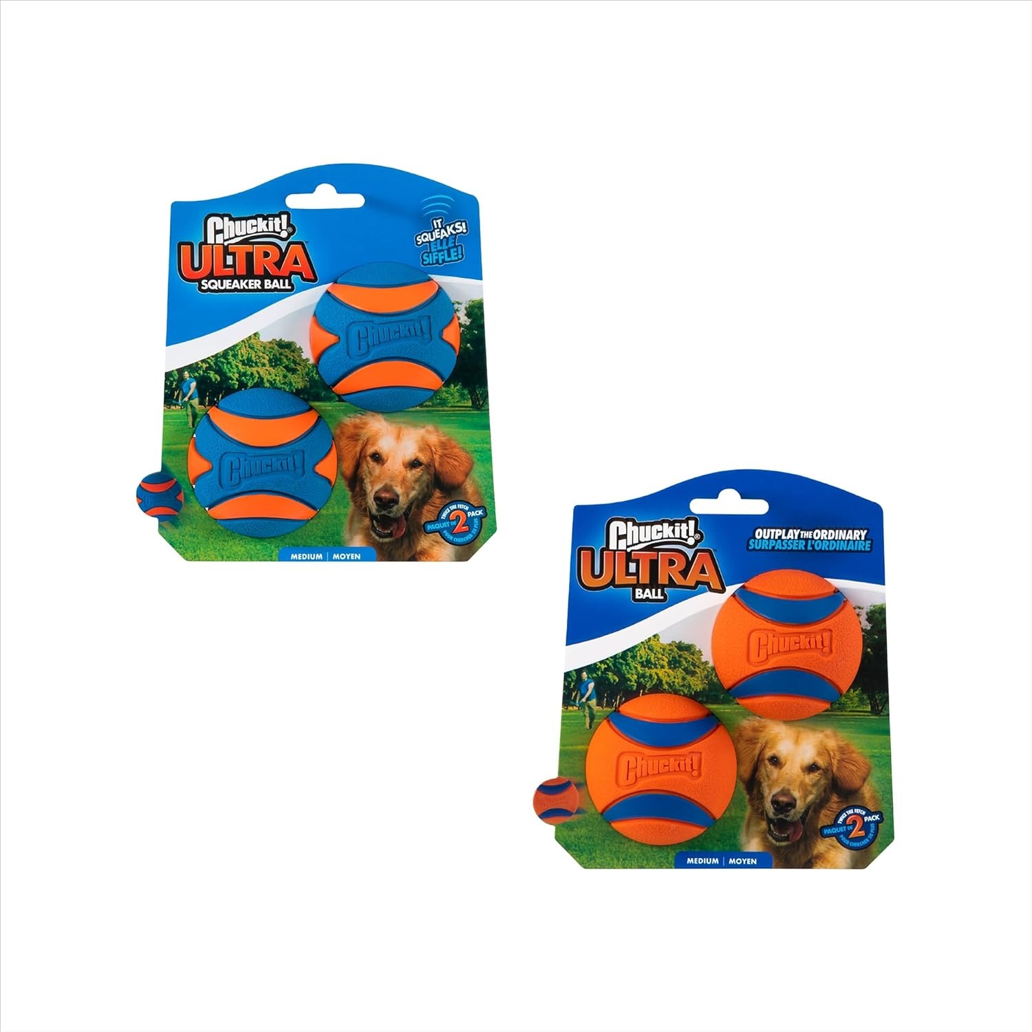 image:imageChuckit Ultra Ball Dog Toy Medium Bouncy Fetch Balls For Dogs 2060 lbs Made from Durable Rubber Floating Water Pet Toys Size Medium 25inch Diameter Pack of 4Medium