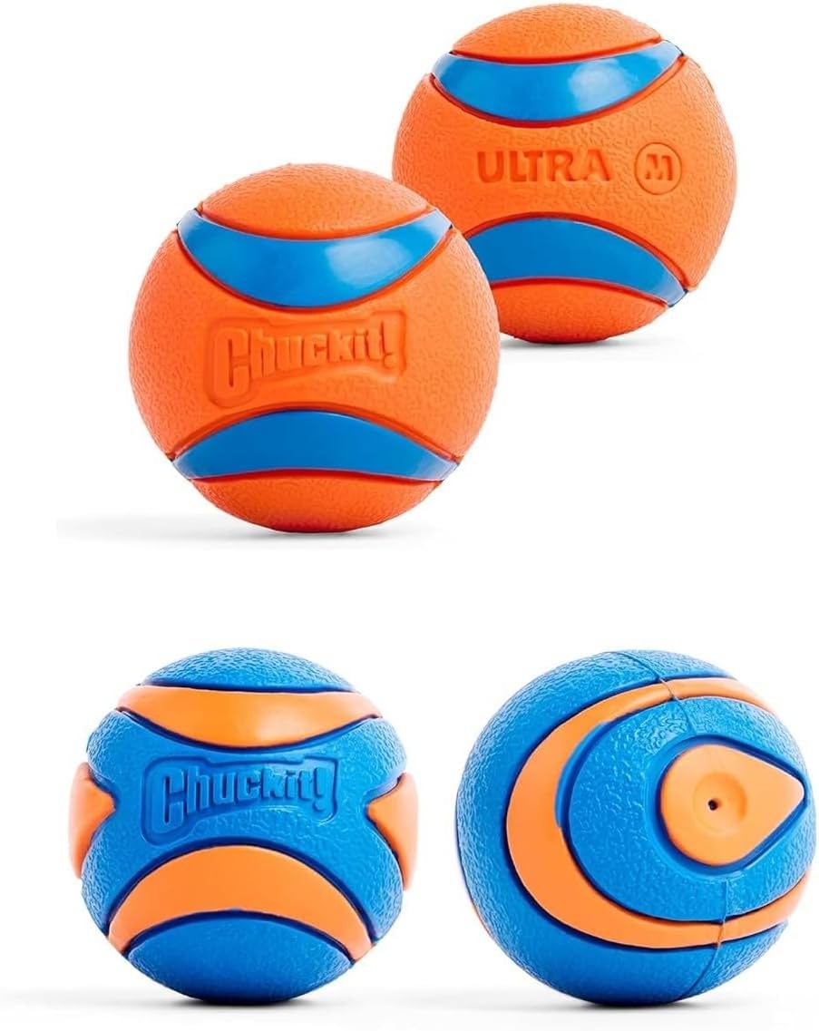 image:imageChuckit Ultra Ball Dog Toy Medium Bouncy Fetch Balls For Dogs 2060 lbs Made from Durable Rubber Floating Water Pet Toys Size Medium 25inch Diameter Pack of 4Medium