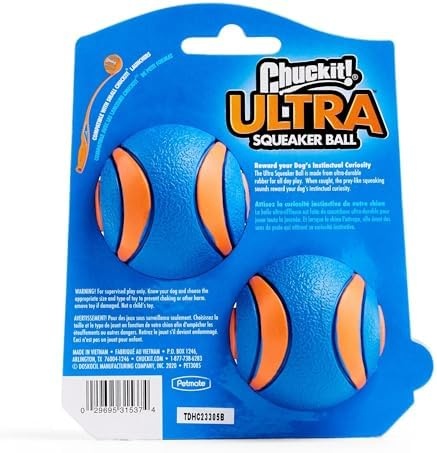 image:imageChuckit Ultra Ball Dog Toy Medium Bouncy Fetch Balls For Dogs 2060 lbs Made from Durable Rubber Floating Water Pet Toys Size Medium 25inch Diameter Pack of 4Medium Pack of 12