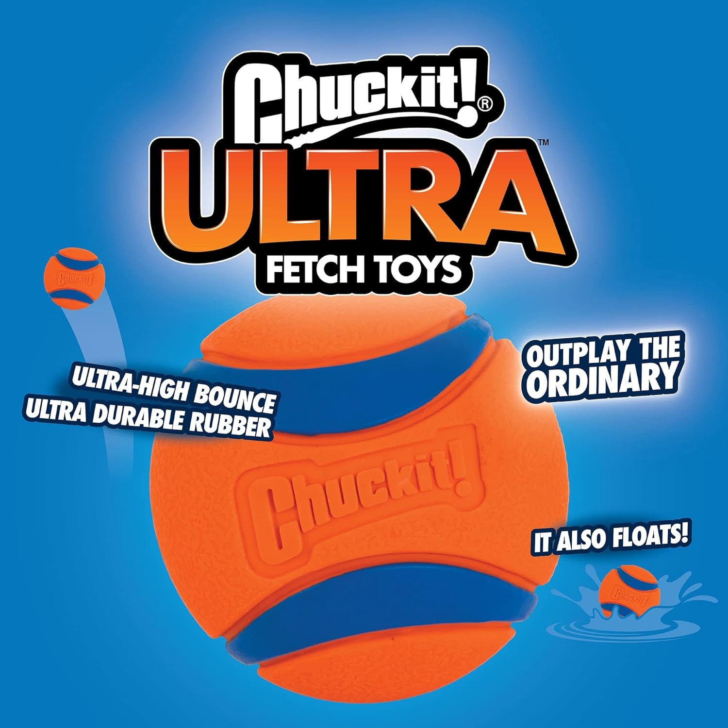 image:imageChuckit Ultra Squeaker Ball Dog Toy Large 3 Inch 1 Pack for Large BreedsUltra