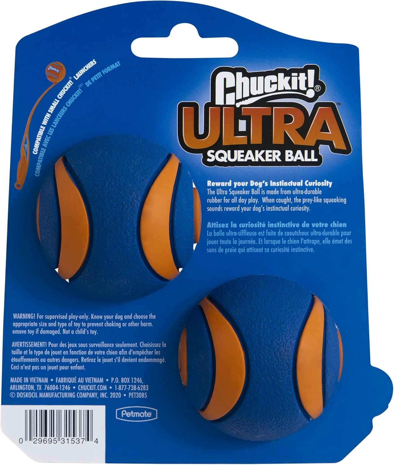 image:imageChuckit Ultra Squeaker Dog Ball Fetch Toy Medium 1 PackSqueaker