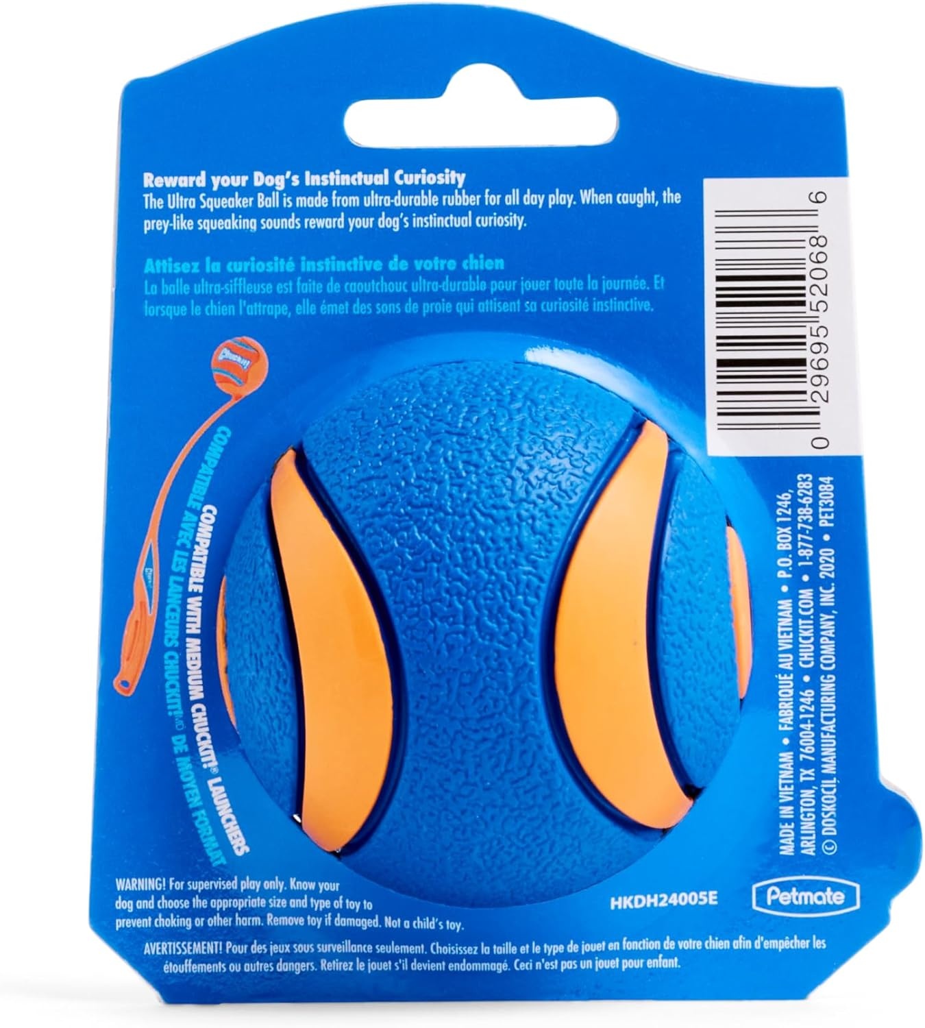 image:imageChuckit Ultra Squeaker Dog Ball Fetch Toy Medium 1 PackSqueaker