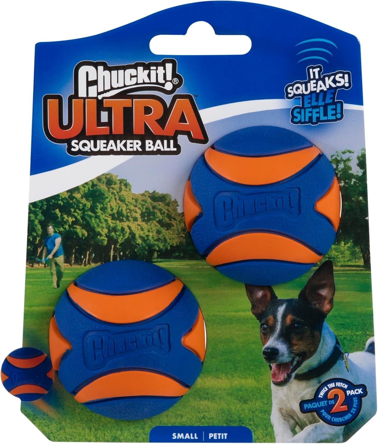 image:imageChuckit Ultra Squeaker Dog Ball Fetch Toy Medium 1 PackSqueaker