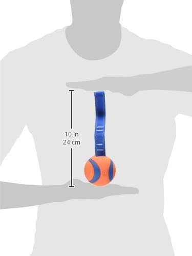image:imageChuckit Ultra Tug Dog Toy Ultra Ball on a Durable Nylon Cord Handle Fetch and TugofWar Toy for Dogs Size Large For Breeds 60100 lbs 3inch Diameter Orange and BlueLarge Pack of 12
