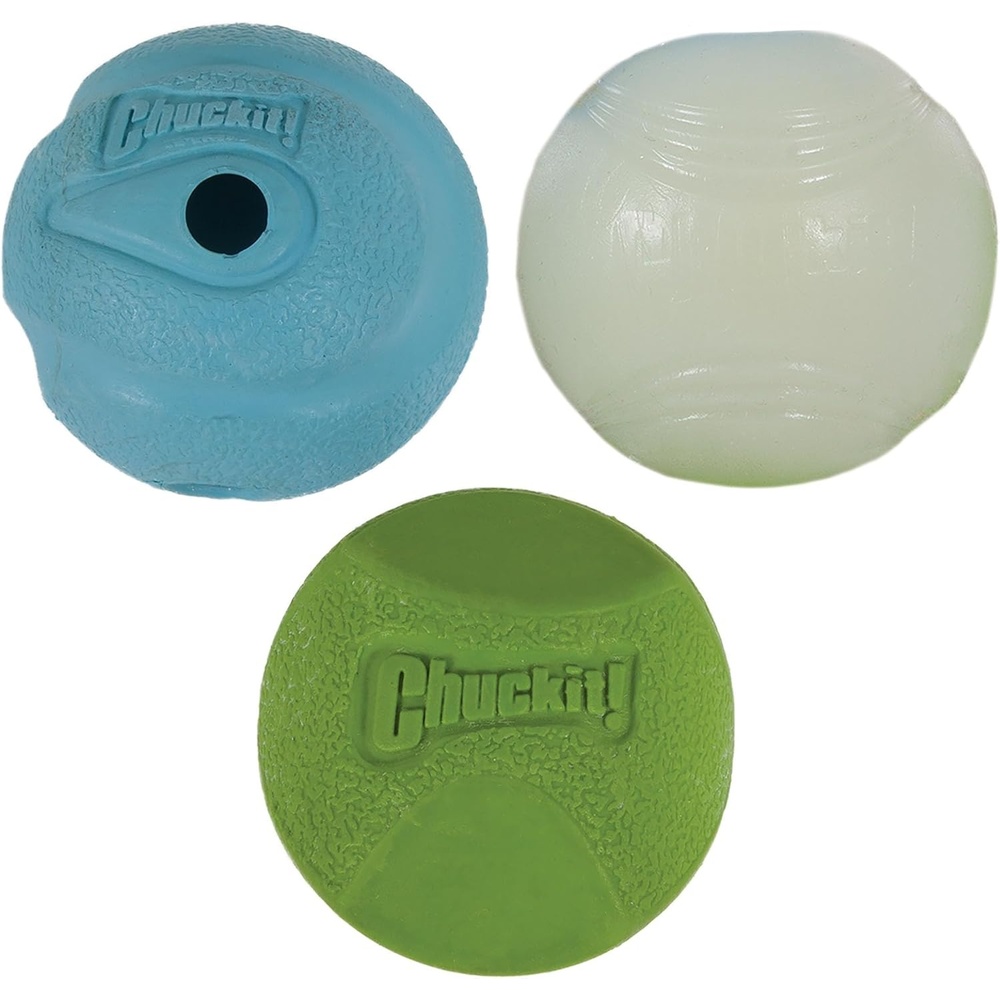 image:imageChuckit Gen 1 Fetch Pack Dog Balls Interactive Dog Toys HighBounce Fetch Ball Floating Ultra and Rugged Balls Durable Size Medium 25inch Diameter Set of 3Small 2