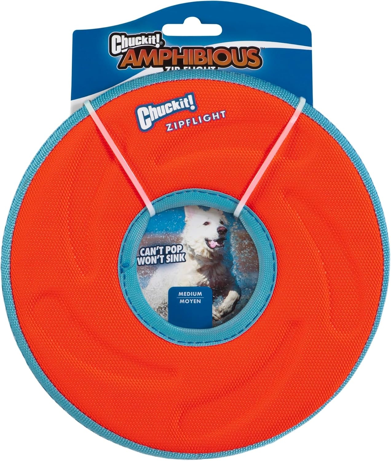 image:imageChuckit Amphibious ZipFlight Floating and Flying Disc Dog Toy Medium 85 Assorted Colors Orange And BlueGreen and BlueMedium