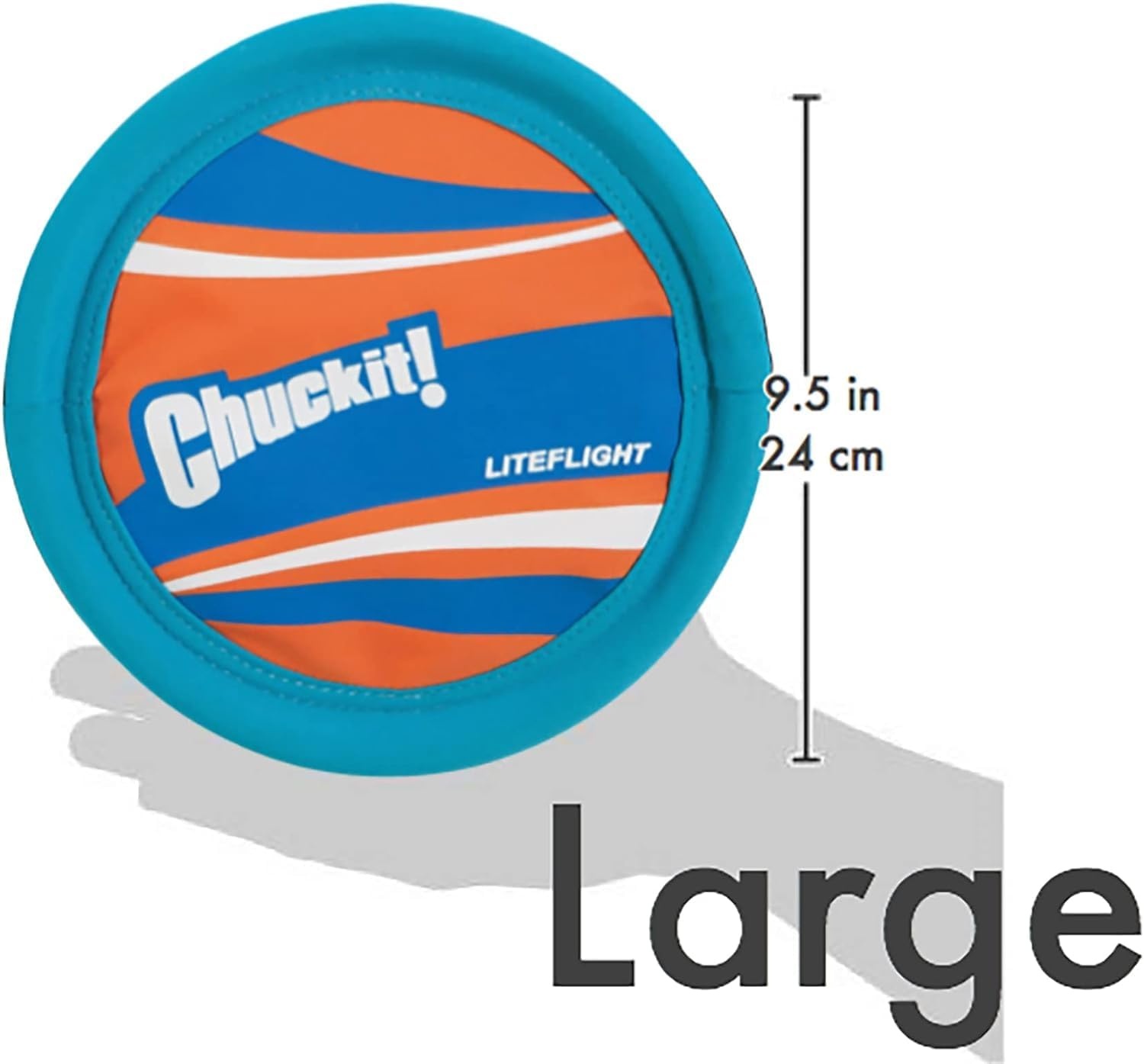 image:imageChuckit Lite Flight Dog Fetch Toy Large 10 Inch DiameterBlueOrange