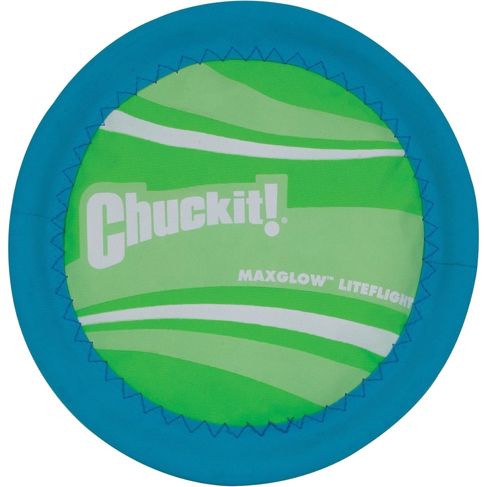 image:imageChuckit Lite Flight Dog Fetch Toy Large 10 Inch DiameterMax Glow