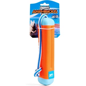 image:imageChuckit Amphibious Bumper Fetch Stick Toy for Dogs  Floats in Water  Interactive Dog Toys to Keep Them Busy  Tough Rubber Nylon and Foam  NonSlip Rope Handle  Size Medium  Assorted ColorsSmall